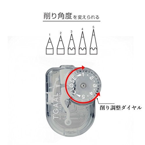 KUTSUWA Hi LiNE T'GAAL Angle Adjustable Pencil Sharpener, Clear (RS028CL) - Image 3