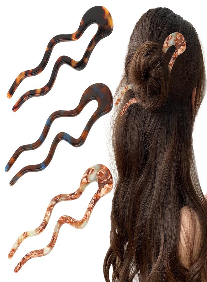 AMCAMI 3PCS U Shaped French Hair Pin for Women,French Twist Pin for Thick&Fine Hair - Image 1