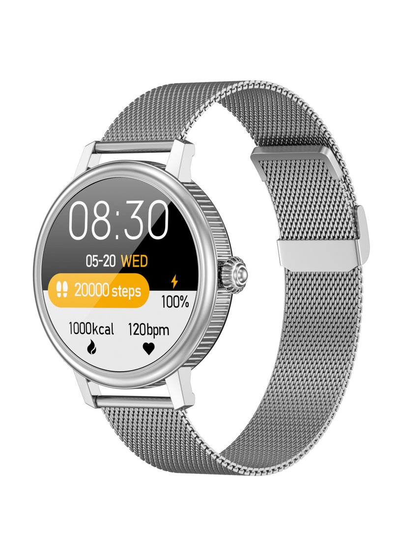 HW - Stylish Smart Sports Watch With 1.19-Inch High-Resolution Oled Screen, Compatible With Apple And Android  silver - Image 1