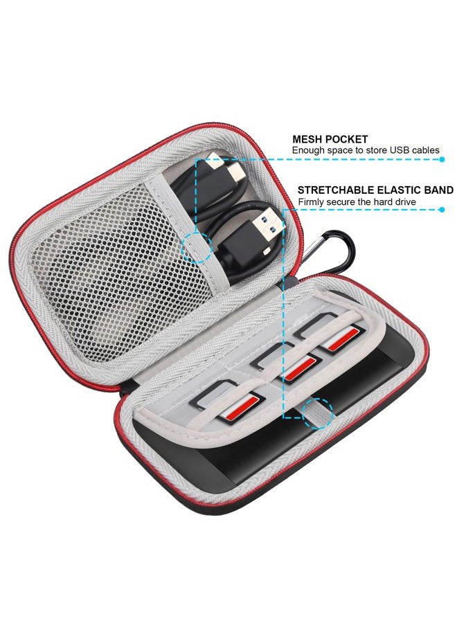 Lacdo Hard Carrying Case for Crucial X8 Portable Solid State Drives 1TB 2TB 4TB USB 3.2 External SSD Hard EVA Shockproof Storage Travel Bag, Black+Gray - Image 3