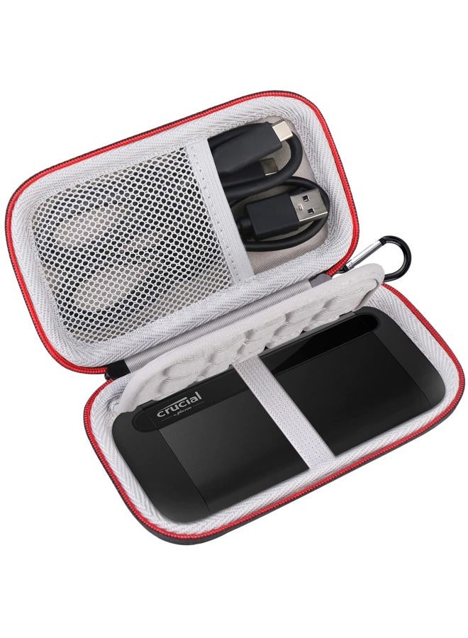 Lacdo Hard Carrying Case for Crucial X8 Portable Solid State Drives 1TB 2TB 4TB USB 3.2 External SSD Hard EVA Shockproof Storage Travel Bag, Black+Gray - Image 1