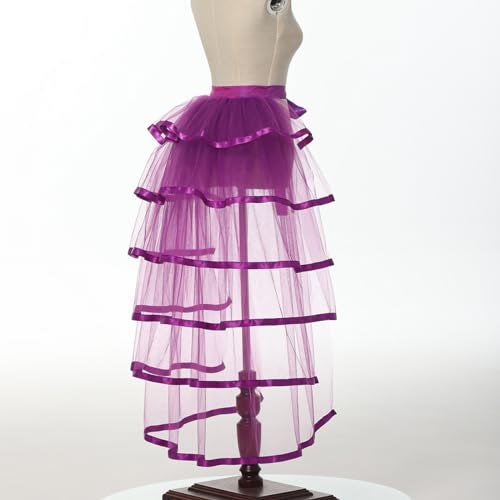 GRACEART Steampunk Sparkle Sequin Tulle Tutu Bustle Skirts 6 Layer Overskirt Tie-on Belt - Image 4