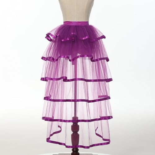 GRACEART Steampunk Sparkle Sequin Tulle Tutu Bustle Skirts 6 Layer Overskirt Tie-on Belt - Image 5