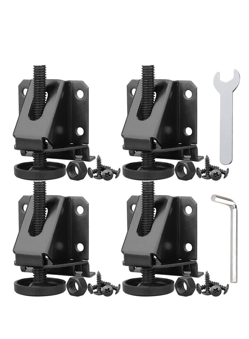 Barakah Leveling Feet 4 Pack Leveling Feet Heavy Duty Furniture Levelers Adjustable Anti Slip Table Leg with Screws Lock Nuts and Wrench 2 Inch Adjustable Height for Table Cabinets and Workbench - Image 1