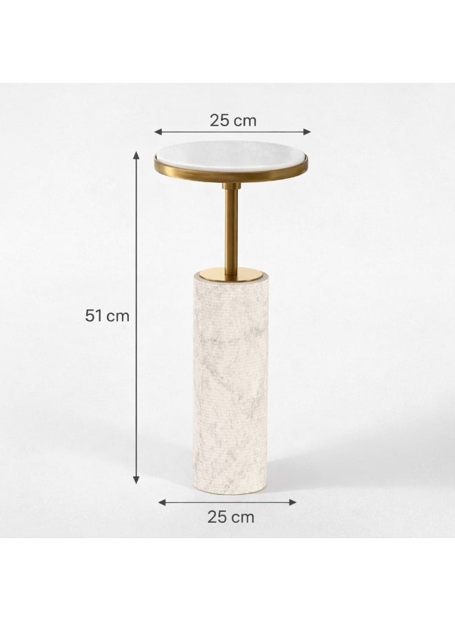 Handmade Side table with natural marble base & Top - Image 2