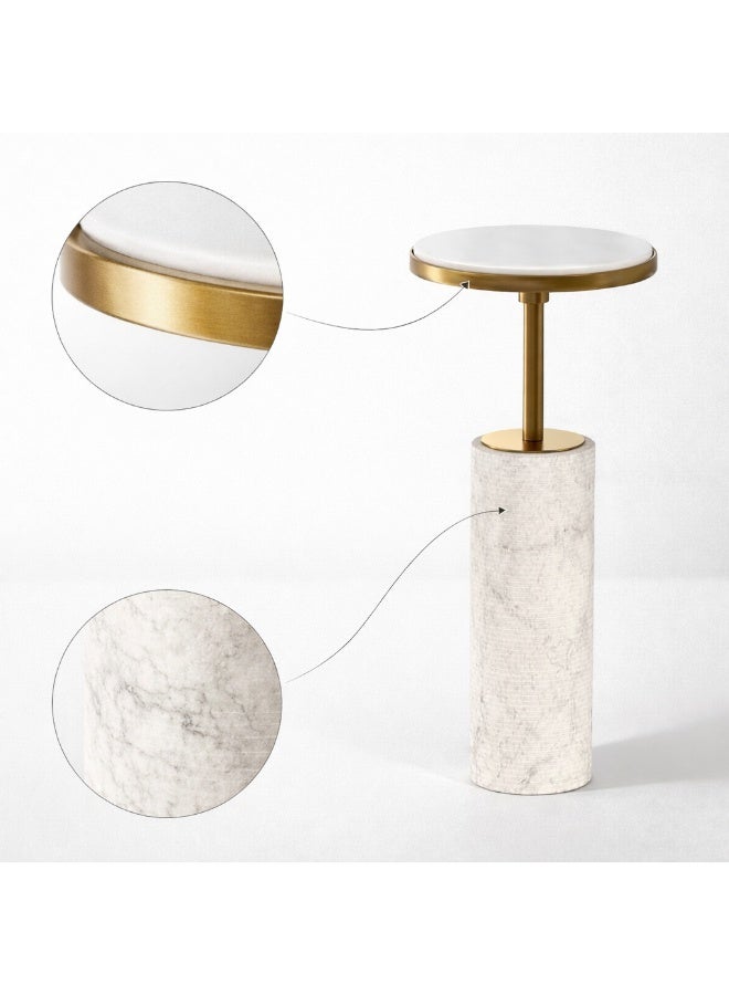 Handmade Side table with natural marble base & Top - Image 4
