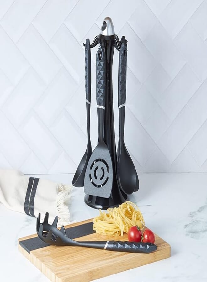 Karaca Daimond Gray 6 Piece Serving Set With Stand