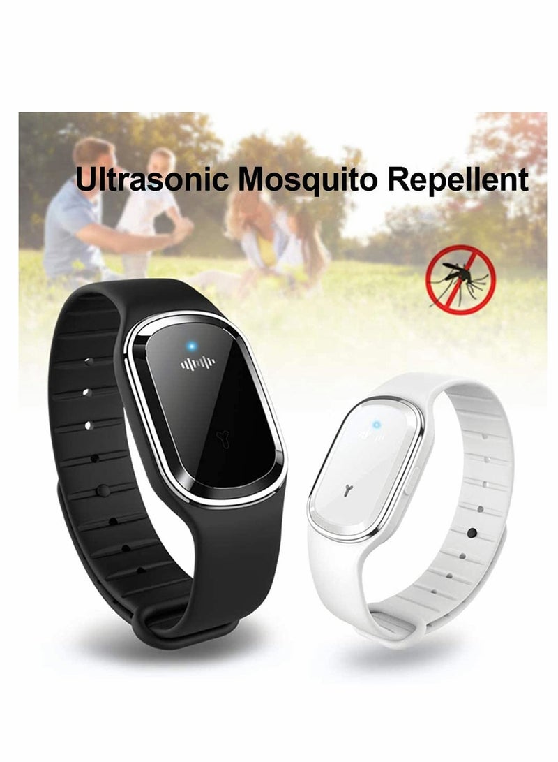 Excefore Watch Ultrasonic Mosquito Repellent Watch, Electronic with USB Charging Waterproof Portable Smart Anti-Mosquito Bracelet for Indoors and Outdoors M1 (1, Black)  - Image 2