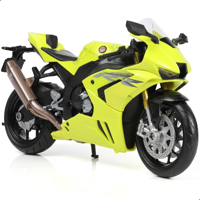 Risopen 112 Motorcycle Model Toy for Honda CBR 1000R Metal Diecast with Plastic Motorcycle Model No Assembly Required Mini Finished Moto Gift for AdultYellow - Image 2
