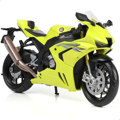 Risopen 112 Motorcycle Model Toy for Honda CBR 1000R Metal Diecast with Plastic Motorcycle Model No Assembly Required Mini Finished Moto Gift for AdultYellow - Image 1