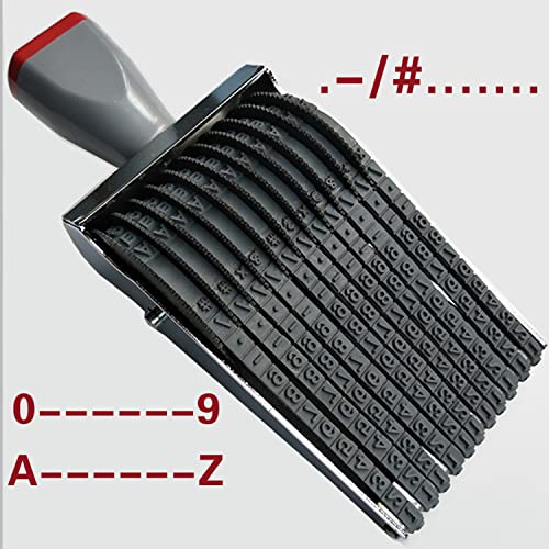 ZENG 11-Digit Adjustable Roller Stamp - Customizable Alphabet (A-Z), Numbers (0-9) & Symbols for Office, School, Packaging (60x4.5mm Imprint, Multicolor) - Image 4