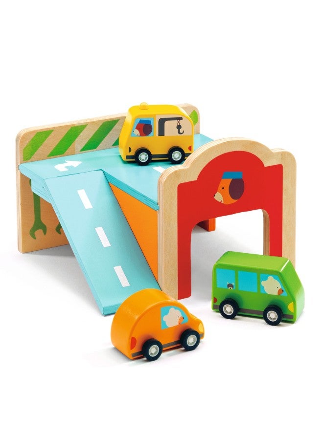 دجيكو جراج ألعاب خشبي صغير - Image 3