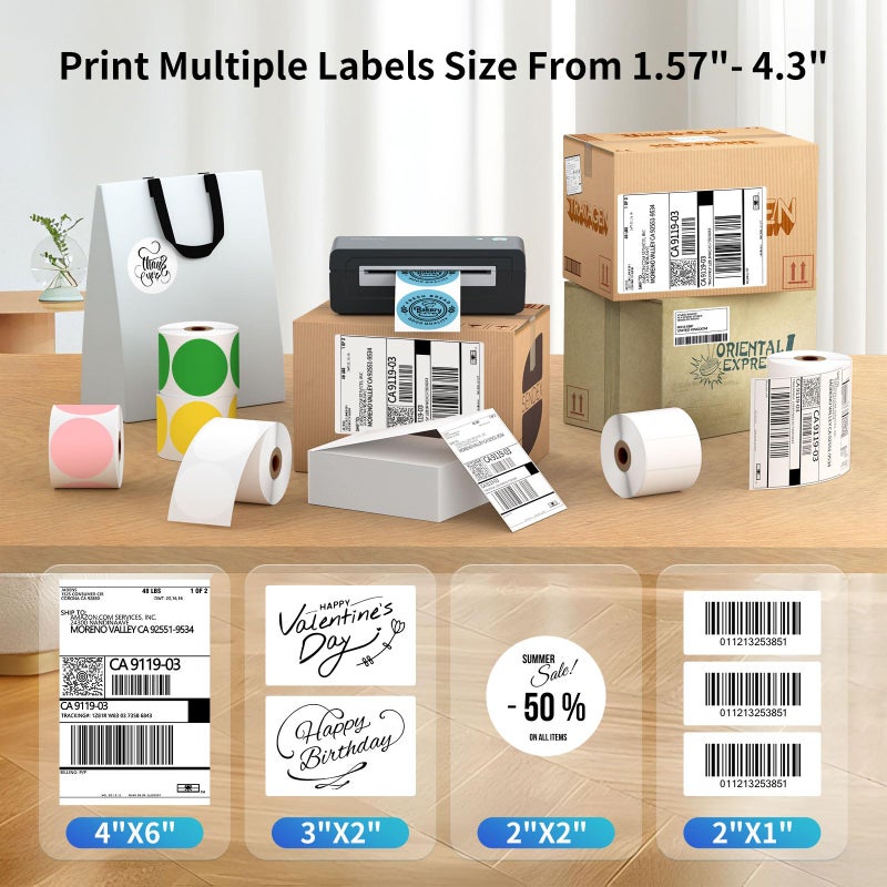 Gloryang Bluetooth Thermal Shipping Label Printer, 4X6 Inkless Label Machine for iOS, Android, Laptop, Wireless Printer for Small Business, Compatible with Amazon, UPS, Shopify, Black - Image 4