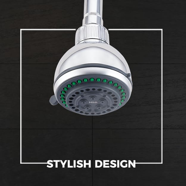Mila India MILA Bijou Shower Head MSXX0101CM Shower head surface Multi function Chrome Rain Shower Head 5 Function Shower RainMassageBubbleMixMix 80mm - Image 2