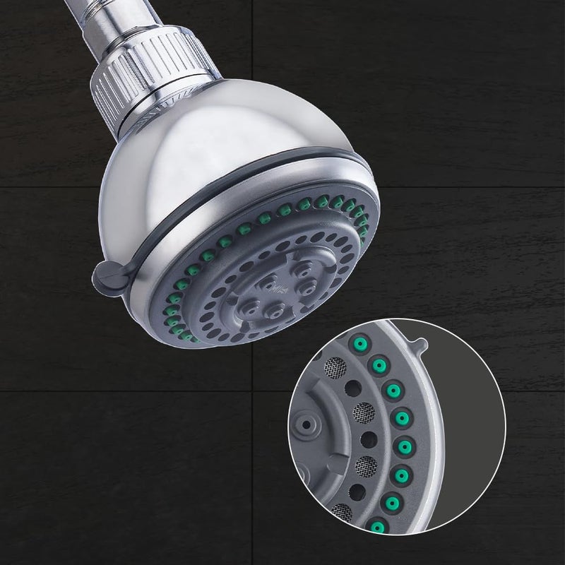 Mila India MILA Bijou Shower Head MSXX0101CM Shower head surface Multi function Chrome Rain Shower Head 5 Function Shower RainMassageBubbleMixMix 80mm - Image 1