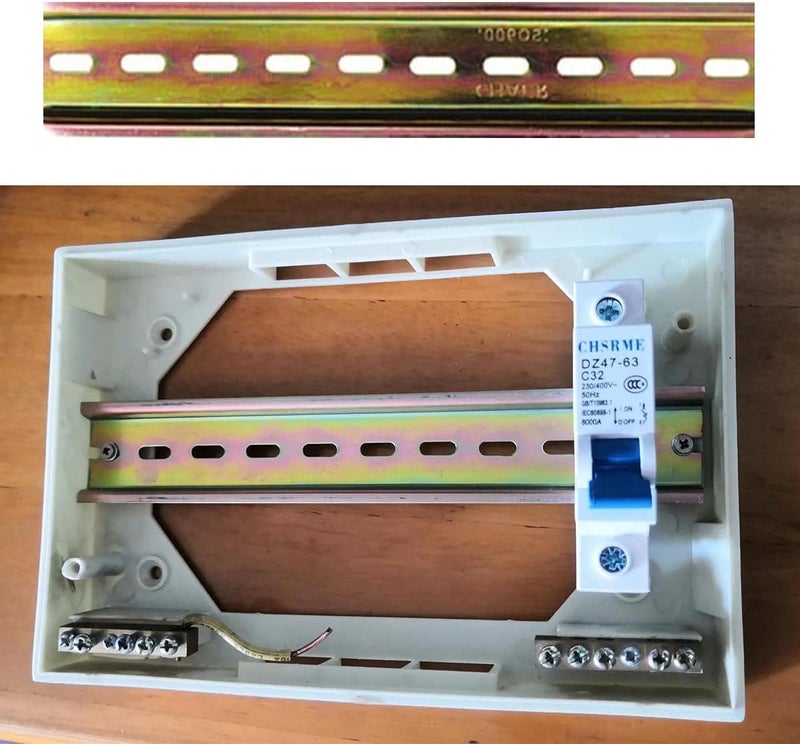 Royal Apex 1mtr DIN Rail Slotted Iron Mounting Guide – 35mm Wide x 7.5mm High, Bronze Tone, Long Rail for Electrical & Industrial Installations - Image 5