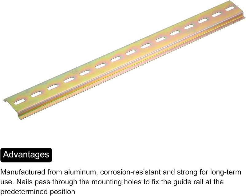 Royal Apex 1mtr DIN Rail Slotted Iron Mounting Guide – 35mm Wide x 7.5mm High, Bronze Tone, Long Rail for Electrical & Industrial Installations - Image 3
