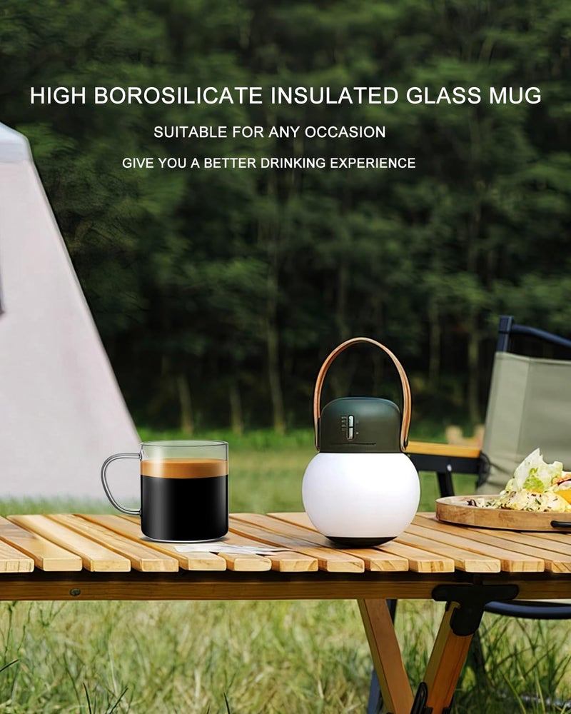 LUXU Glass Coffee Mugs Set of 4,14 oz Clear Coffee Cups,Hand Blown&Seamless Design,Heat Resistant and Explosion-Proof,Lightweight Tea Mugs with Anti Scald Handle Ideal for Home,Cafe - Image 5