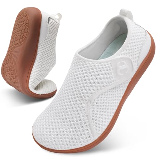 Scurtain Wide Barefoot Walking Shoes White Nurse Shoes for Women Comfortable Diabetic Maternity Pregnancy Bunion Neuropathy Edema Shoes Summer Sneakers Size 105 - Image 1