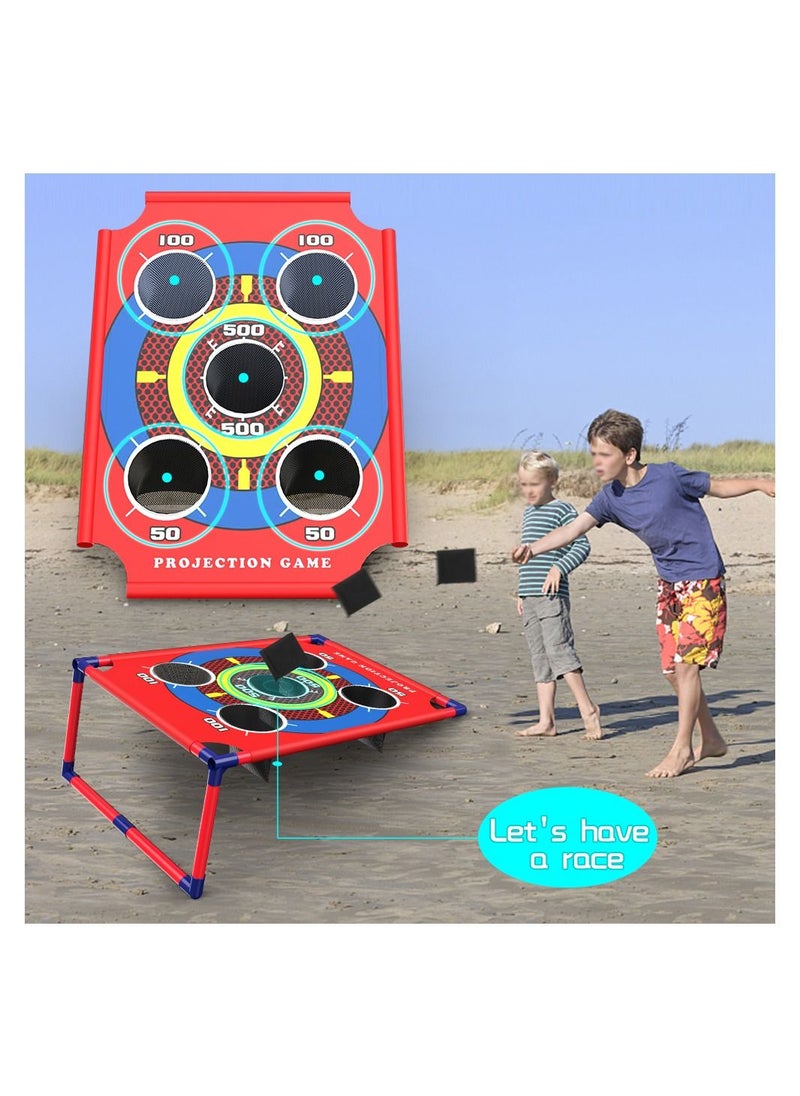 Cool Baby - Kids Sandbag Throwing Game Bean Bag Toss Game 5 Holes Portable Cornhole Outdoor Board Toy with 8 Bean Bags - Image 1