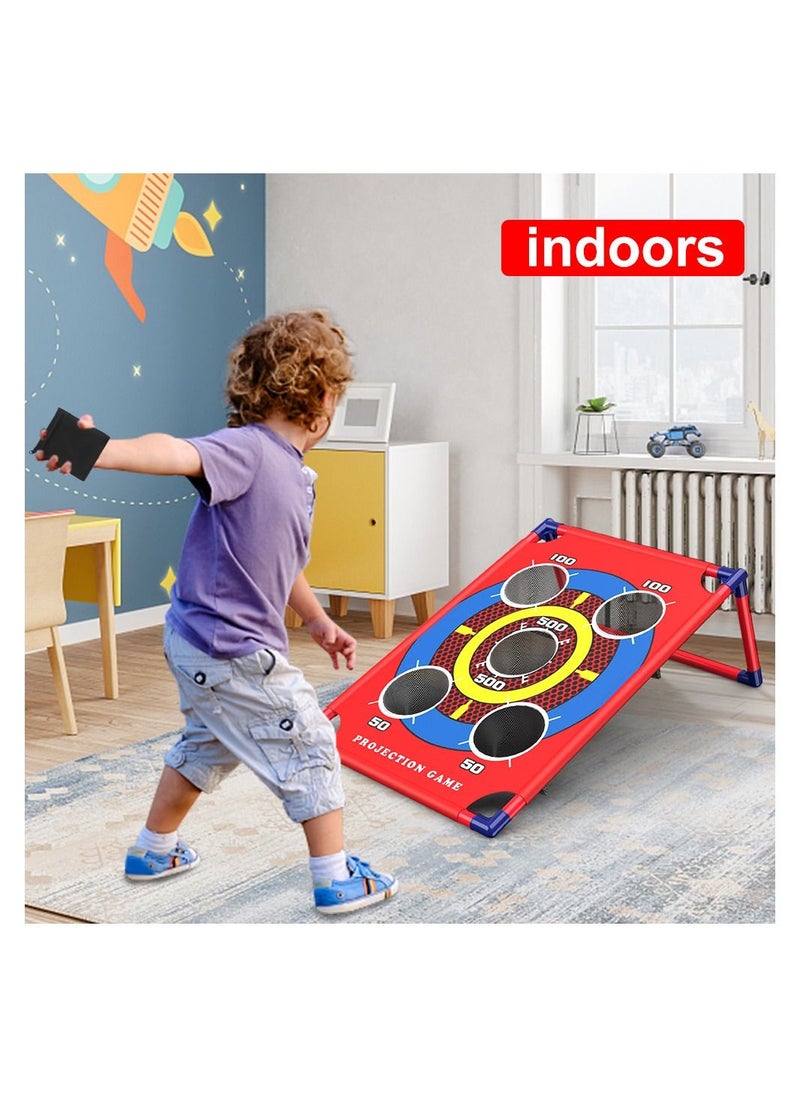Cool Baby - Kids Sandbag Throwing Game Bean Bag Toss Game 5 Holes Portable Cornhole Outdoor Board Toy with 8 Bean Bags - Image 1