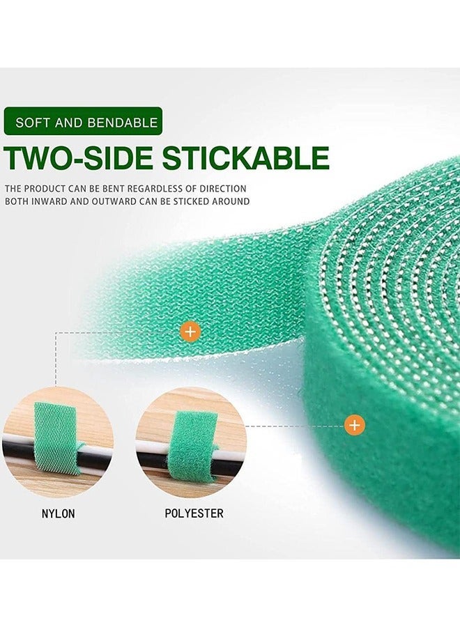 إسكدنيا 3 Pieces Plant Ties Garden Tape, Reusable Nylon Plant Tie Strap 5M Self Adhesive Tape Adjustable Plant Supports for Effective Growing Tree, Green Ties for Home Garden Sorting Accessories - Image 4