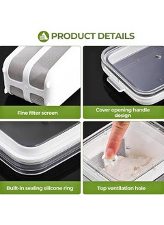 LIGHTNIING HAMMERZ LIGHTNIING HAMMERZ Hung Curd Strainer Box Curd Maker and Greek Yogurt Maker 1100ml Fine Mesh Strainer with Lid Multifunctional Yoghurt Filter Curd Maker for Home Whey Separator  - Image 3
