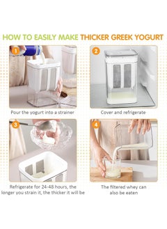 LIGHTNIING HAMMERZ LIGHTNIING HAMMERZ Hung Curd Strainer Box Curd Maker and Greek Yogurt Maker 1100ml Fine Mesh Strainer with Lid Multifunctional Yoghurt Filter Curd Maker for Home Whey Separator  - Image 2