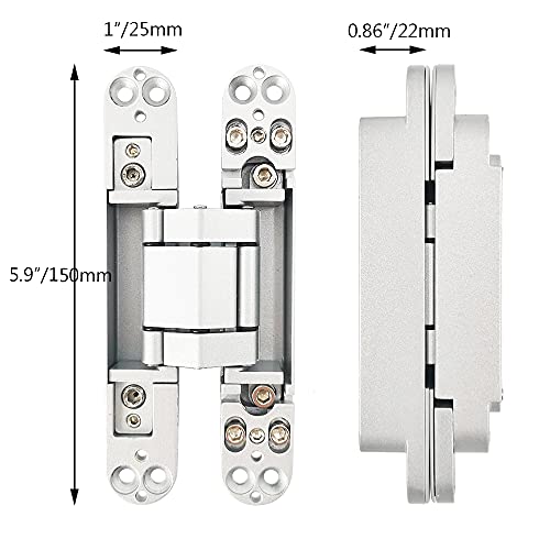 Alamic Concealed Door Hinges Heavy Duty Invisible Hidden Hinges 3-D Adjustable - 1 Pair - Image 4