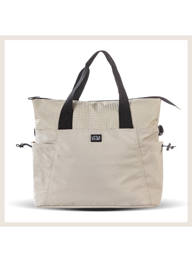 Little Story Little Story Mommy Diaper Bag w/ Changing Mat – Beige  - Image 2