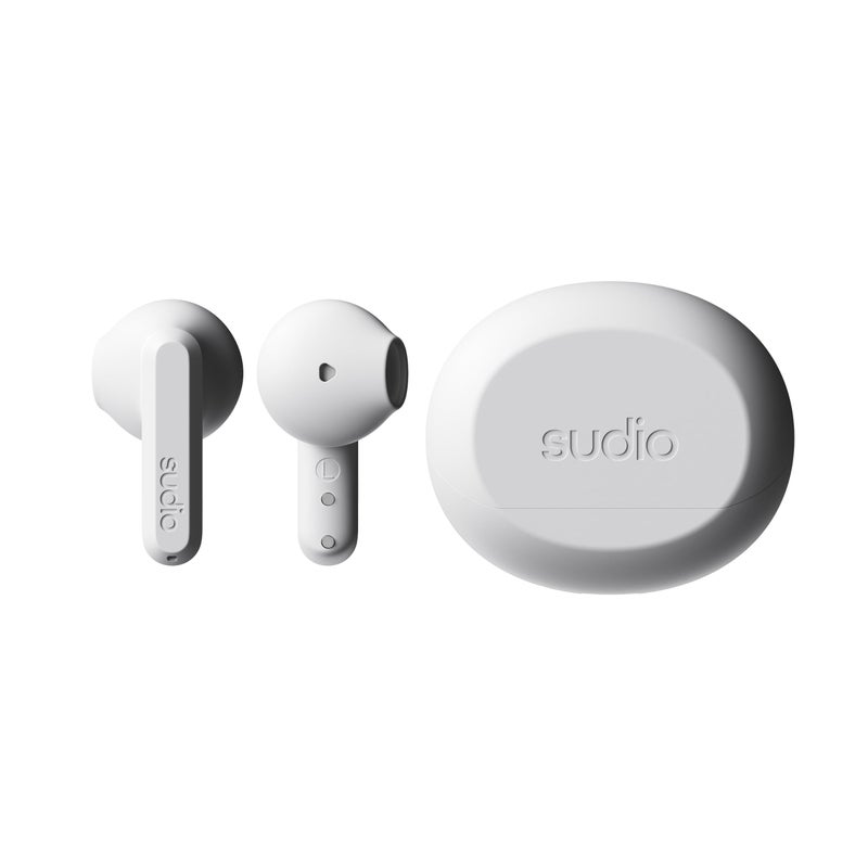 Sudio A3 All-Day Wireless Earbuds â€“ 25H Playtime, Bluetooth Earphones 5.4, Sweat & Splashproof, Balanced Sound, Clear Calls with Enhanced Mics, USB-C Charging, Made from Recycled Plastics (White) - Image 2
