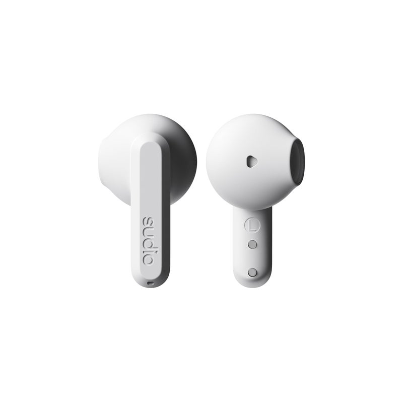 Sudio A3 All-Day Wireless Earbuds â€“ 25H Playtime, Bluetooth Earphones 5.4, Sweat & Splashproof, Balanced Sound, Clear Calls with Enhanced Mics, USB-C Charging, Made from Recycled Plastics (White) - Image 1