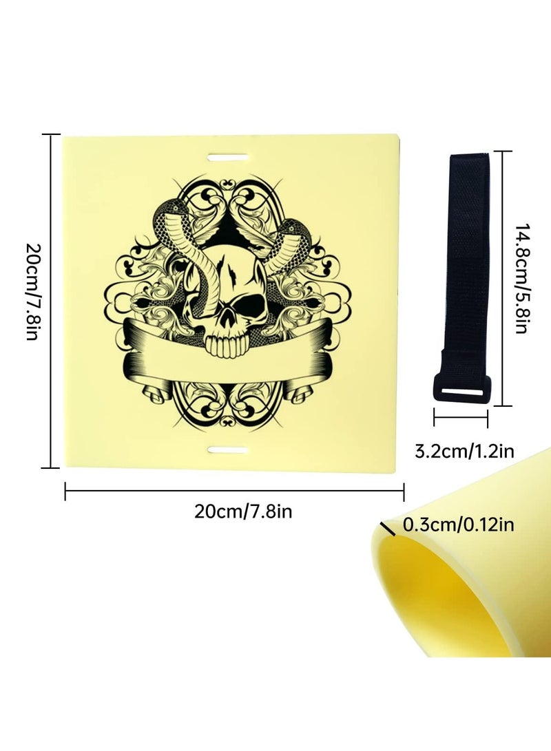 كاست ويف 5pcs الوشم الجلد ممارسة 3mm سميكة 7.8 بوصة × 7.8 بوصة فارغة على الوجهين الوشم الجلد لينة سيليكون حصيرة وهمية الوشم الجلد رفع الصغيرة ممارسة الجلد مناسبة للمبتدئين والفنانين ذوي الخبرة - Image 4