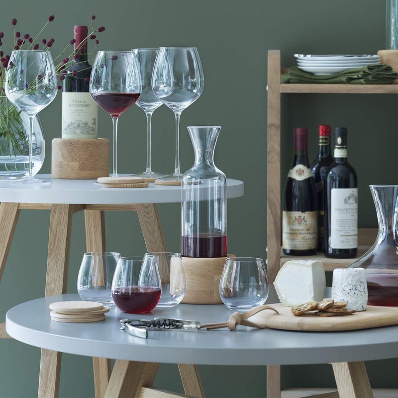 LSA Wine Carafe & Oak Cheese Board Set – 1.4L Glass Wine Decanter with Oak Serving Board for Cheese & Appetizers - Image 5