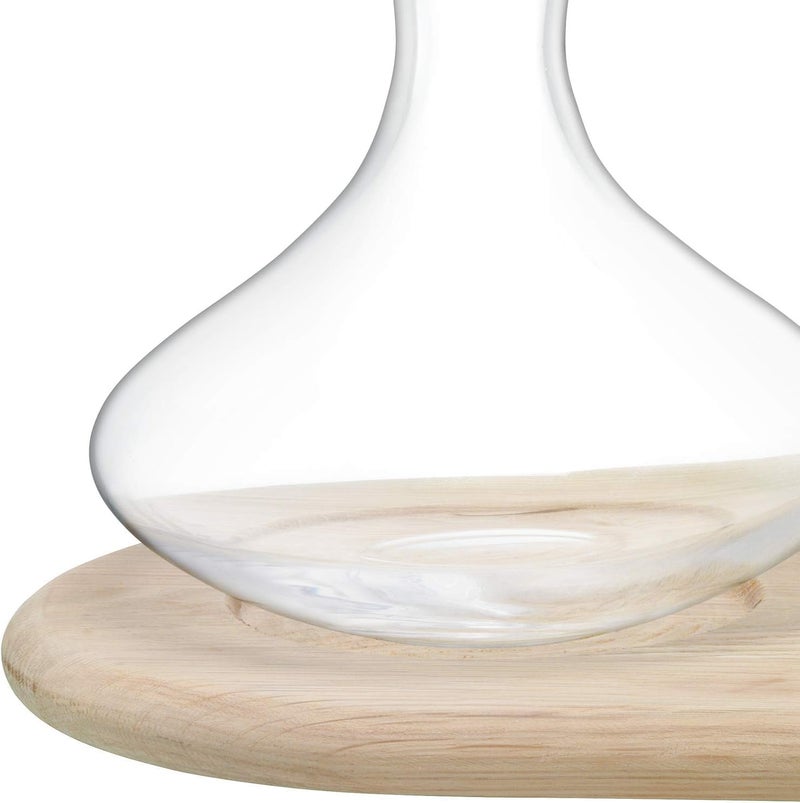 LSA Wine Carafe & Oak Cheese Board Set – 1.4L Glass Wine Decanter with Oak Serving Board for Cheese & Appetizers - Image 3