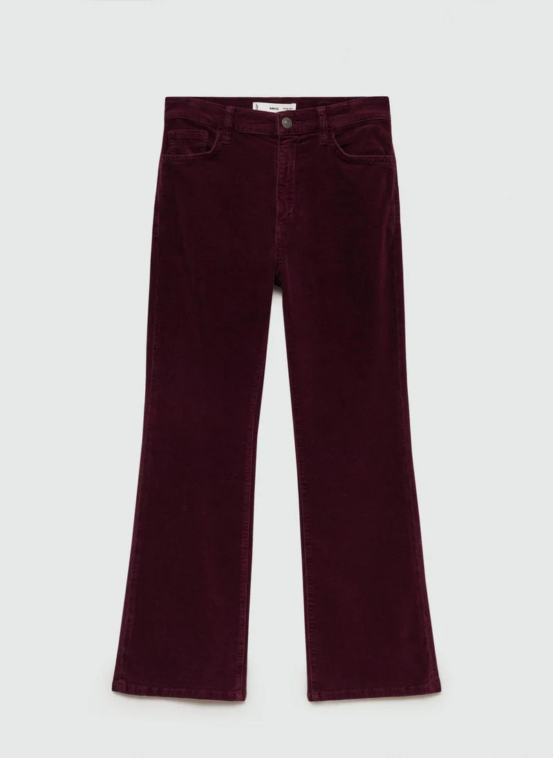 MANGO Sienna Flared Cropped Corduroy Trousers