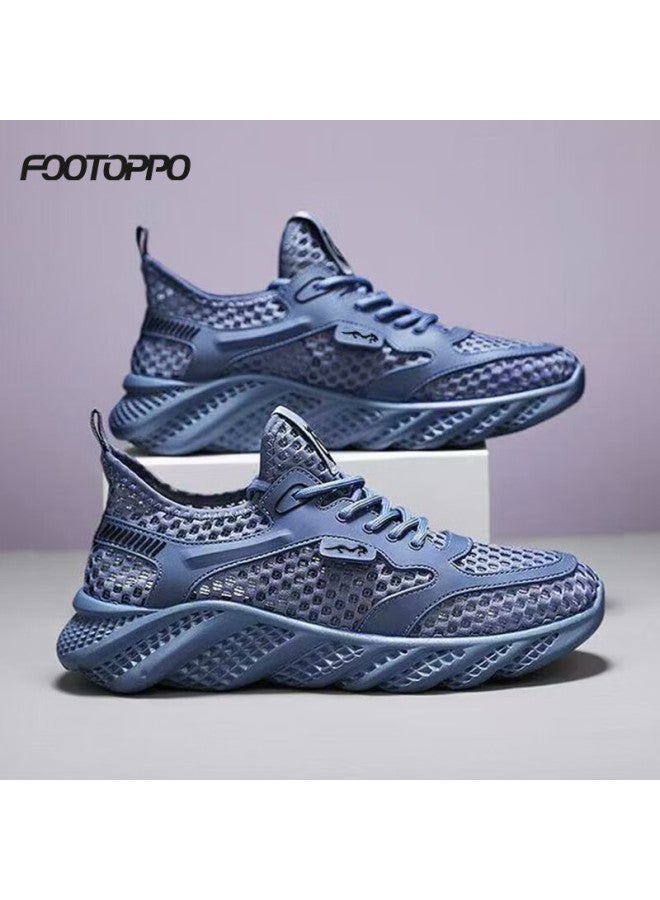 Footoppo Mesh Sports Casual Shoes For Men, Summer Breathable Mesh Shoes, Non-slip Hollow Mesh Thin Sneakers For Men In Summer - Image 1