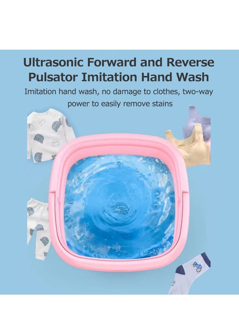 Bucket Automatic Mini Household Underwear Foldable Bucket Washer Baby Clothes Washing Machine,Portable Mini Folding Clothes Washing Machine,Suitable for Travelling, Camping, Apartment Dorm