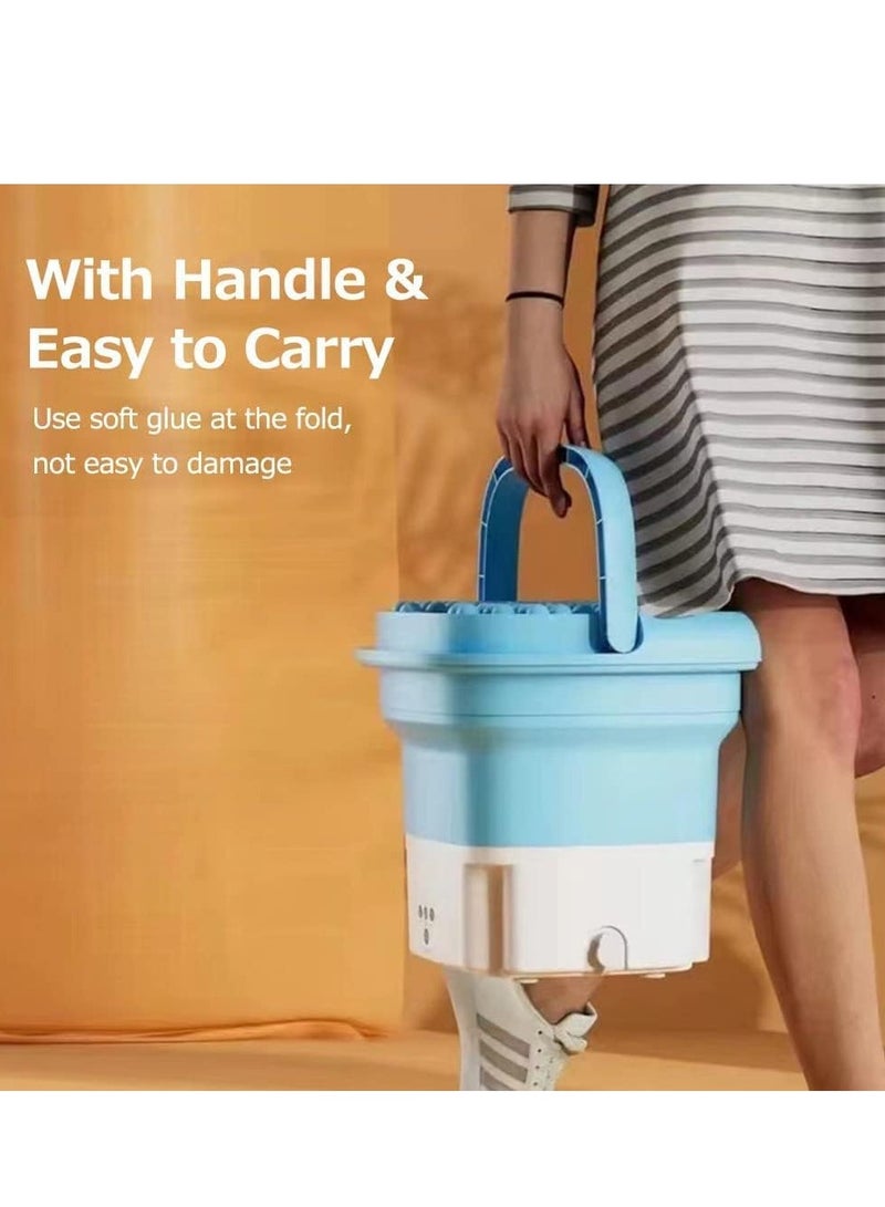 Bucket Automatic Mini Household Underwear Foldable Bucket Washer Baby Clothes Washing Machine,Portable Mini Folding Clothes Washing Machine,Suitable for Travelling, Camping, Apartment Dorm
