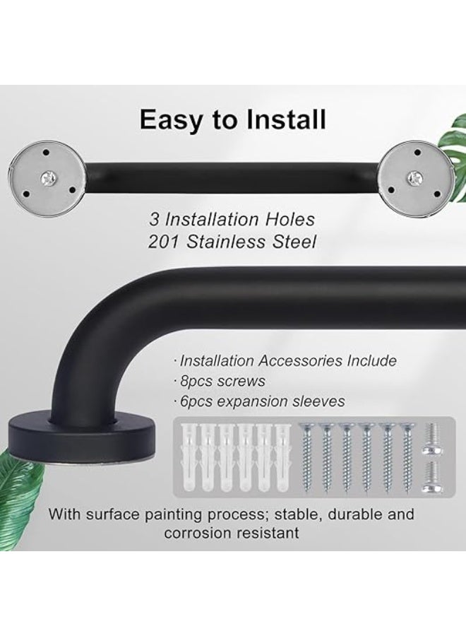 Bathroom Grab Bar, 24 in Non-Slip 201 Stainless Steel Bathroom Safety Grab Bar Oil Rubbed Black Hand Rail for Bathtub Toilet Kitchen Bedroom Shower, Concealed Screw Wall Mounted - Image 4