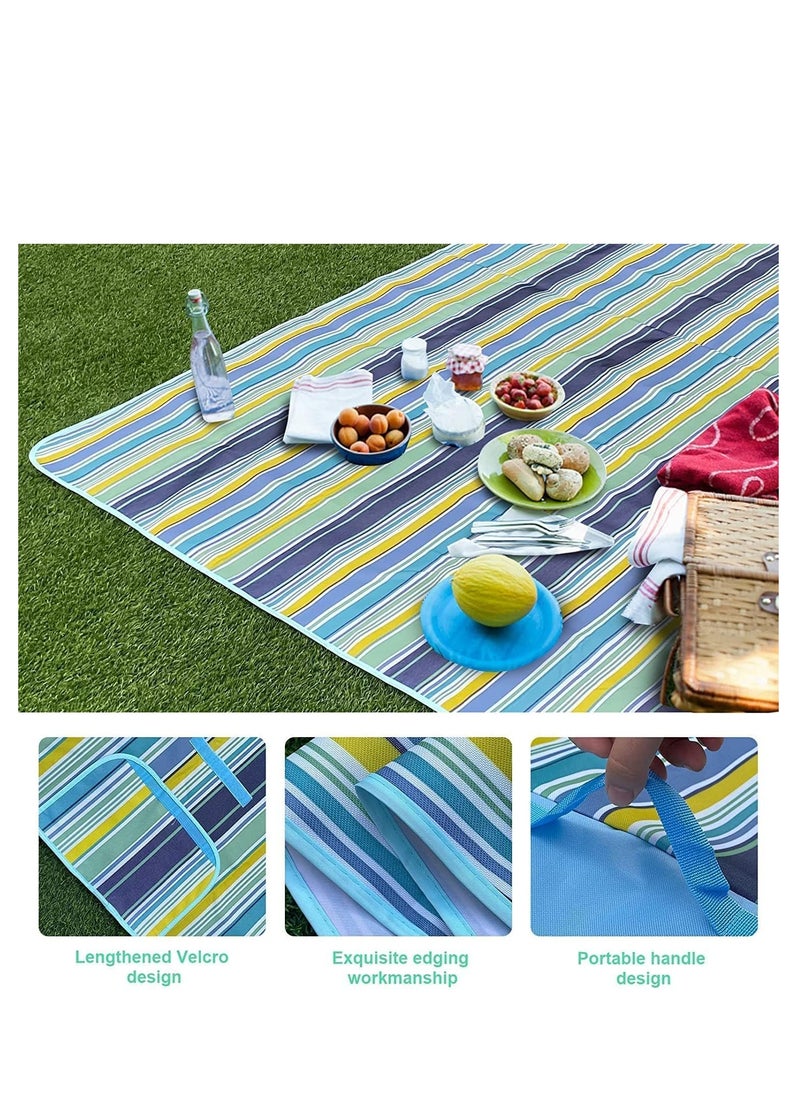 Generic Foldable Picnic Blanket Waterproof Beach Blanket Waterproof Picnic Blanket Portable Picnic Mat Portable Beach Mat For Outdoor Camping Family Outdoor Park Garden 200×150cm  - Image 4