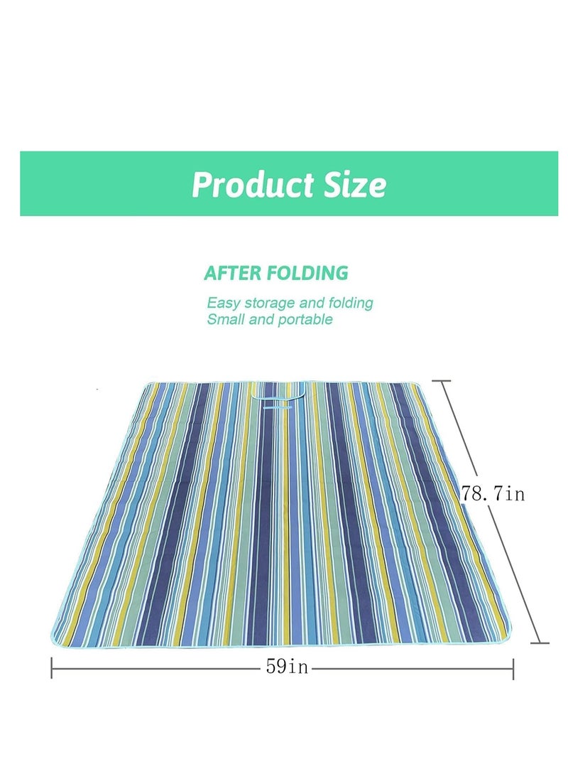 Generic Foldable Picnic Blanket Waterproof Beach Blanket Waterproof Picnic Blanket Portable Picnic Mat Portable Beach Mat For Outdoor Camping Family Outdoor Park Garden 200×150cm  - Image 1