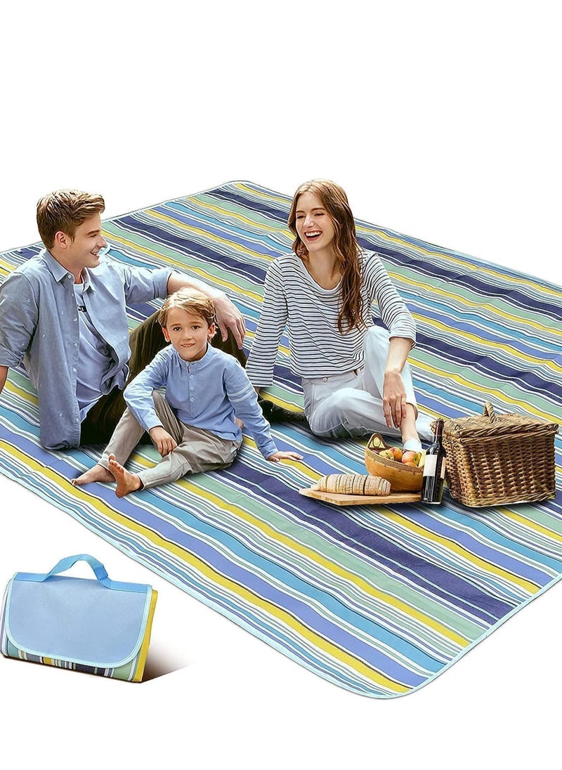 Generic Foldable Picnic Blanket Waterproof Beach Blanket Waterproof Picnic Blanket Portable Picnic Mat Portable Beach Mat For Outdoor Camping Family Outdoor Park Garden 200×150cm  - Image 2