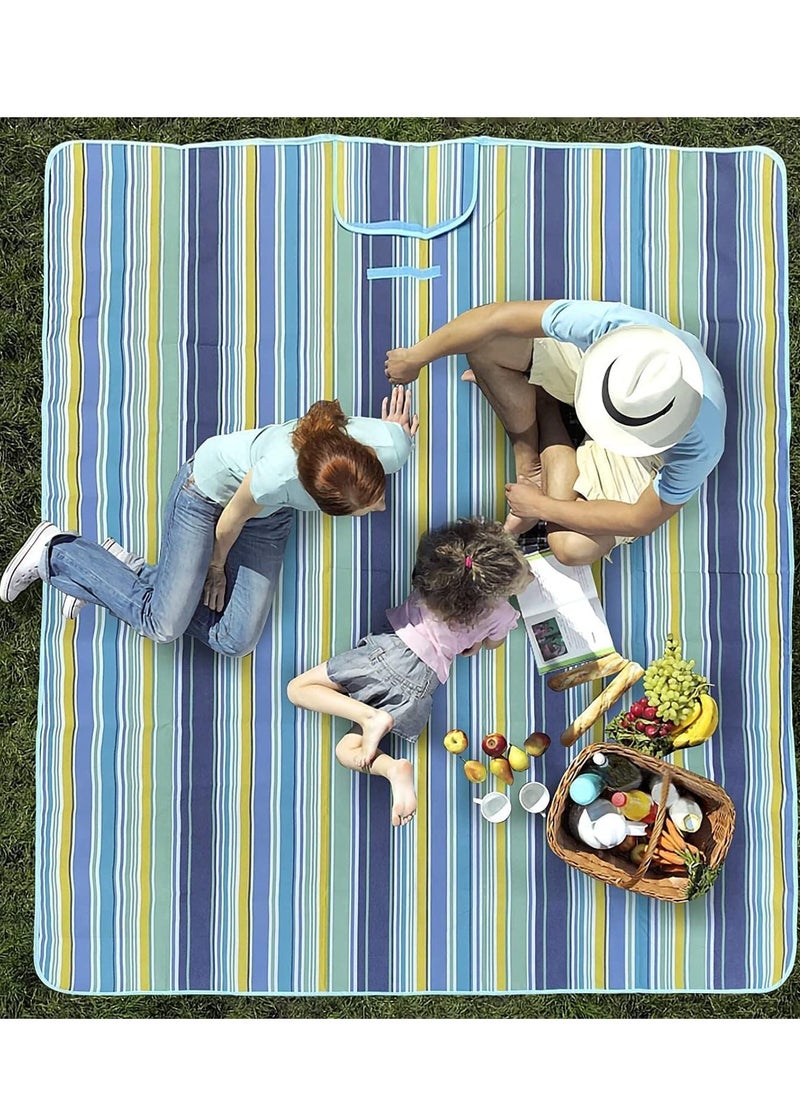 Generic Foldable Picnic Blanket Waterproof Beach Blanket Waterproof Picnic Blanket Portable Picnic Mat Portable Beach Mat For Outdoor Camping Family Outdoor Park Garden 200×150cm  - Image 3