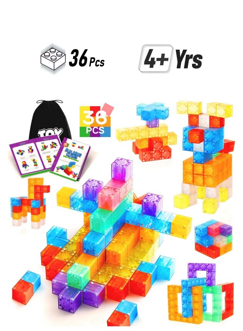 Toy 36Pcs Magnetic Blocks For Kids Ages 4 8, Magnetic Building Blocks For Toddlers 3 5, Magnet Blocks, Magnetic Toys, Magnet Toys For Toddler, Kids Building Blocks, Toddler Building Toys For Kids - Image 1