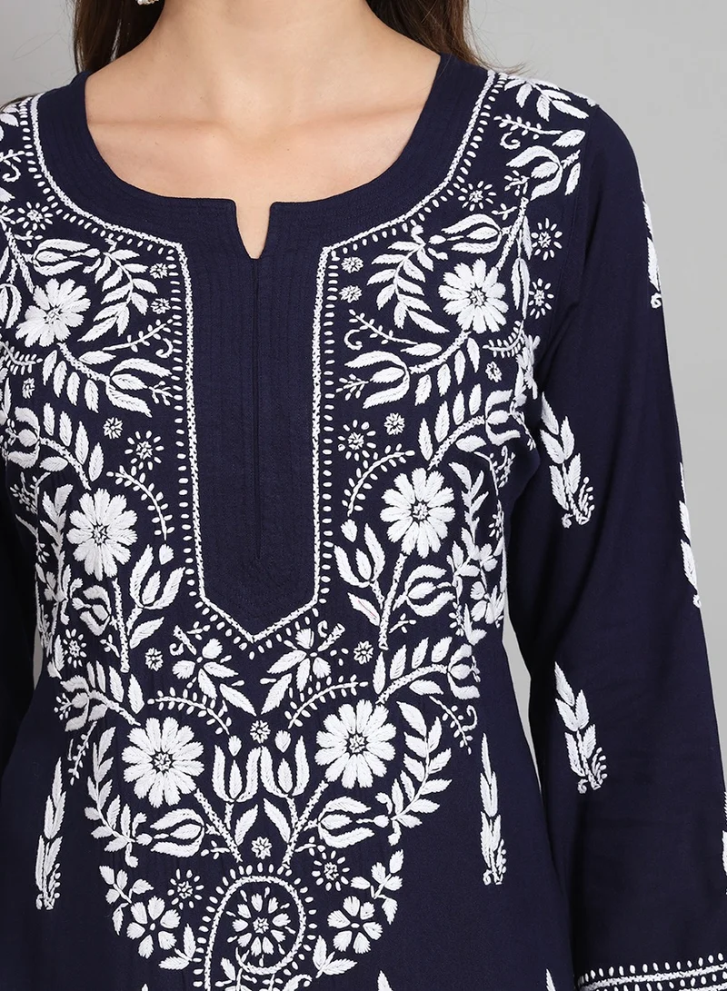 Alaya Women Hand Embroidered Chikankari Cotton kurta set-AL3451KS