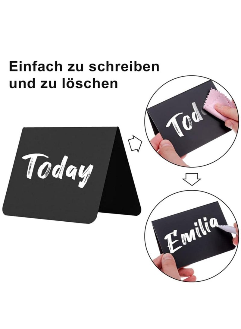 20 Mini Chalkboards for Labeling, Price Tags, Place Cards, and Buffets - Includes 2 White Pens - Perfect for Parties and Events, Small Plastic Boards for Easy Use. - Image 2