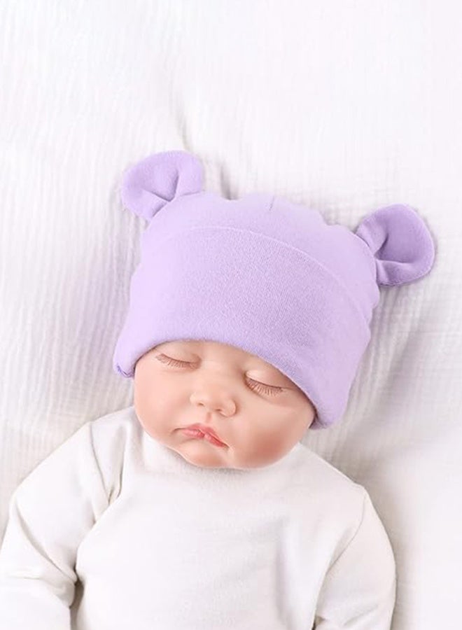Sweet Life Newborn Baby Girls Hospital Hat Thick Cute Bear Ear Cotton Baby Boy Beanie for 0-6Months - Image 4