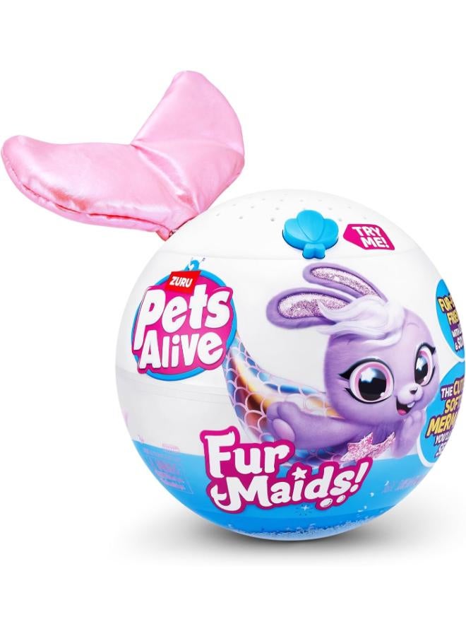 ZURU Pets Alive ZURU Furmaids (Pink Kitten) Interactive Mermaid Soft Toy with Luminous Sound for Girls - Image 5