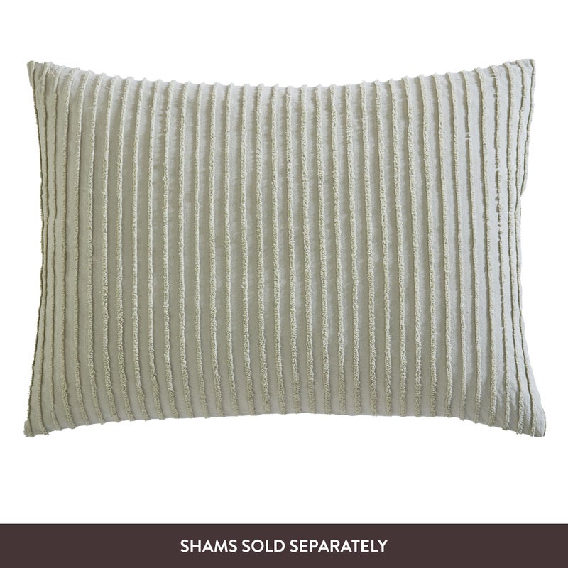 Beatrice Home Fashions Channel Chenille Bedspread, Queen, Sage - Image 5